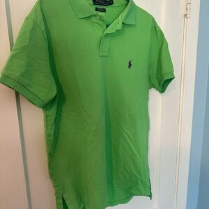 Polo by Ralph Lauren Men's Bright Green Polo Shirt Medium M Custom Fit